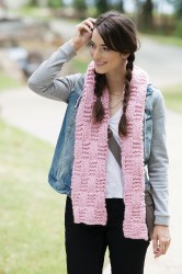 chunky pink scarf